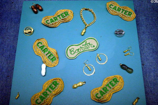 Peanut-shaped Carter pins in Jimmy Carter Presidential Museum. Atlanta, GA.