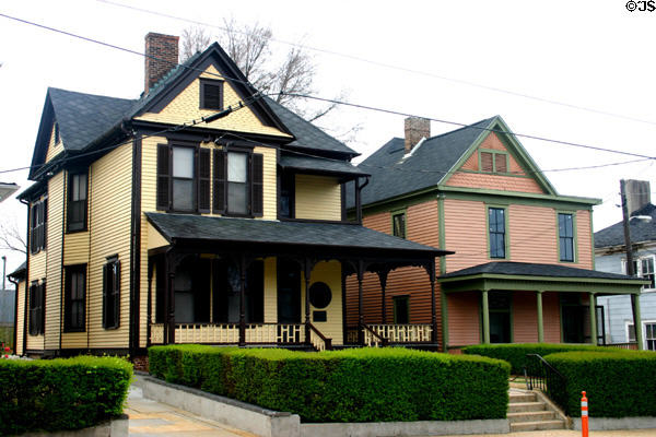 Dr. Martin Luther King Jr. birthplace & 497 Auburn Ave., two houses among many preserved as part of M.L. King Preservation District. Atlanta, GA. Style: Queen Anne.