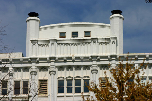 Gothic Revival roofline of heritage building. Atlanta, GA.