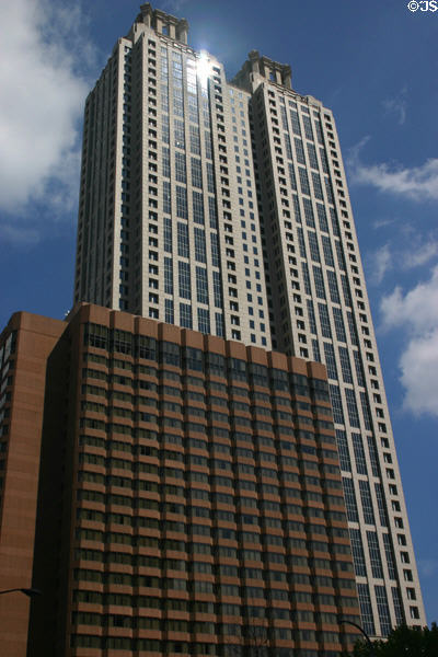 Ritz-Carlton Hotel Downtown Atlanta (1984) (24 floors) under 191 Peachtree Tower. Atlanta, GA. Architect: John H. Summer and Assoc..