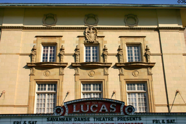 Restored Lucas Theatre (1921) (32 Abercorn St.) hosts live & motion picture performances on Reynolds Square. Savannah, GA.