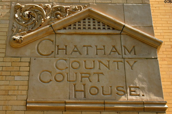 Chatham County Courthouse sign. Savannah, GA.