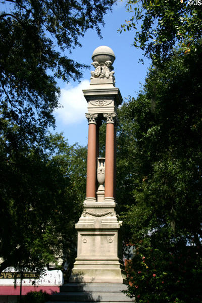 Monument (1883) to William Washington Gordon (1796-1842), founder of Georgia Central Railroad & Banking Company on Wright Square. Savannah, GA. Architect: Henry Van Brundt & Frank M. Howe.