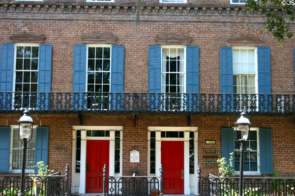 Cluskey Building (c1830) (127 Abercorn St. on Oglethorpe Square). Savannah, GA. Style: Federal.