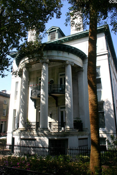 Moses Eastman House (1844) (17 W. McDonough on Chippewa Square). Savannah, GA. Architect: Charles B. Cluskey.