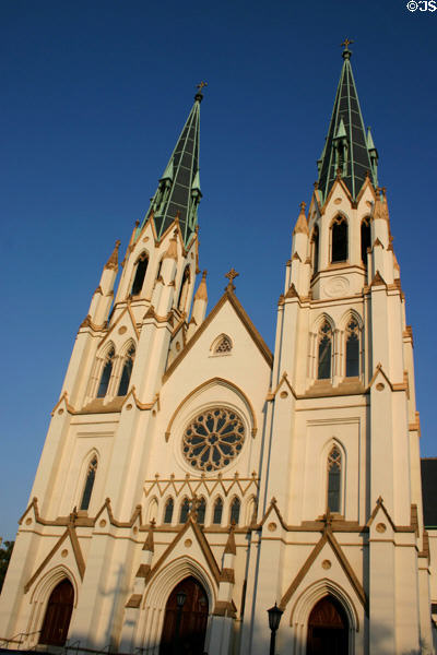 Cathedral of St. John the Baptist (1872-6 then 1898-1900) on Lafayette Square. Savannah, GA. Architect: Baldwin & Price.