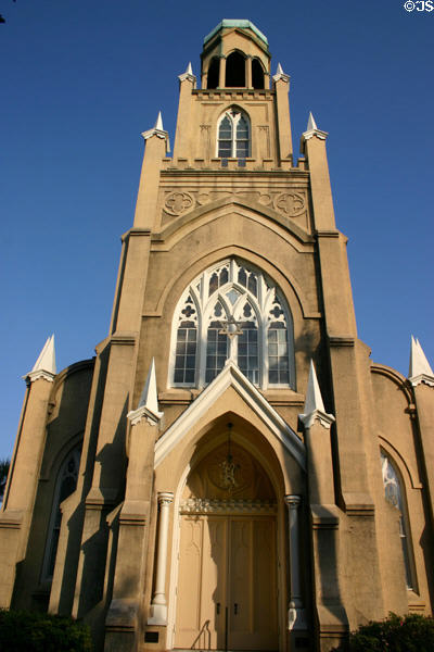 Facade of Mickve Israel Synagogue. Savannah, GA.