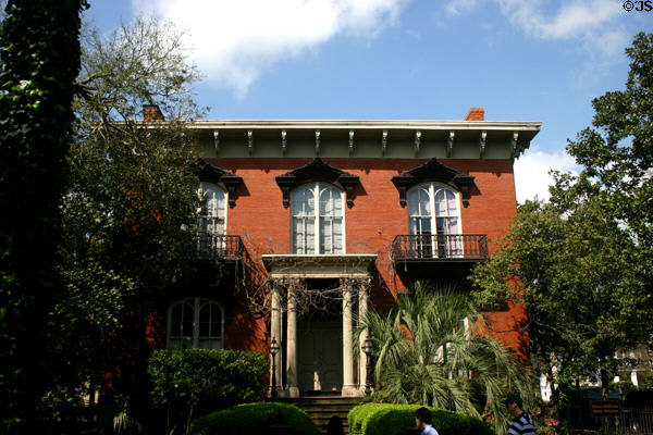 General Hugh W. Mercer House (1860-68) (Mercer Williams Museum) (429 Bull St. on Monterey Square). Savannah, GA. Architect: John S. Norris.