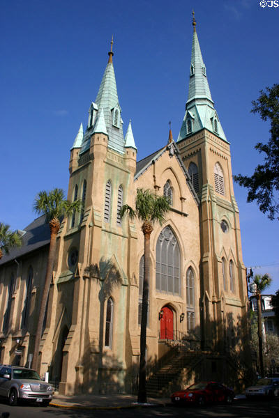 Wesley Monumental Methodist Church on Calhoun Square. Savannah, GA.