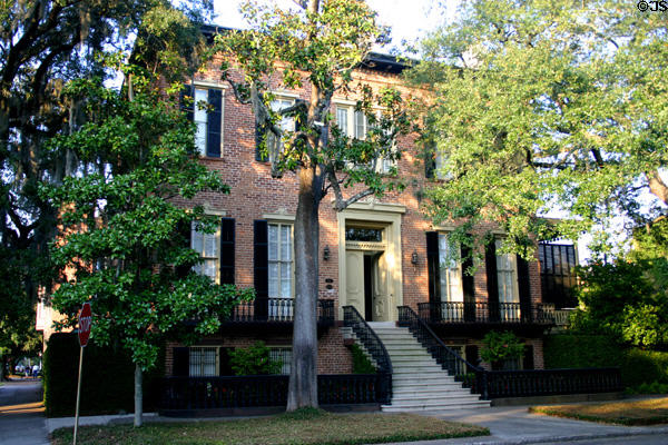 Abraham Minis house (1860) (204 East Jones St. above Calhoun Square). Savannah, GA. Architect: Stephen Decatur Button.