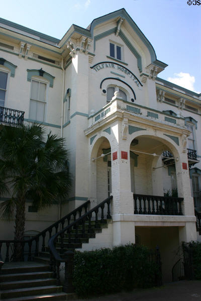Telfair Hospital for women on Forsyth Park. Savannah, GA. Style: Italianate. Architect: Calvin Fay & Alfred S. Eichberg.