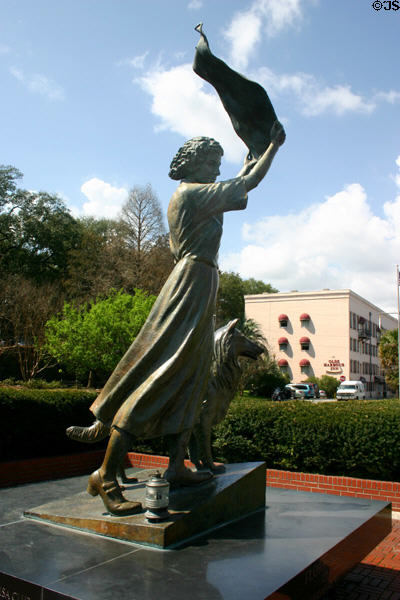 Statue of Savannah's Waving Girl Florence Martus (1869-1943). Savannah, GA.