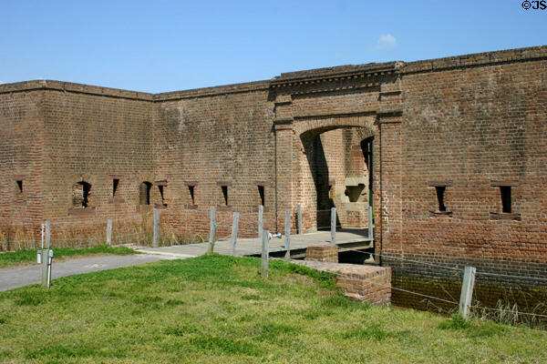 Brick entrance gate of Old Fort Jackson. Savannah, GA.