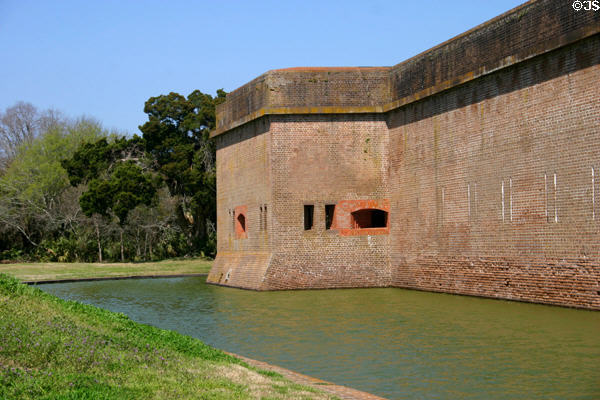 Moat of Fort Pulaski. GA.