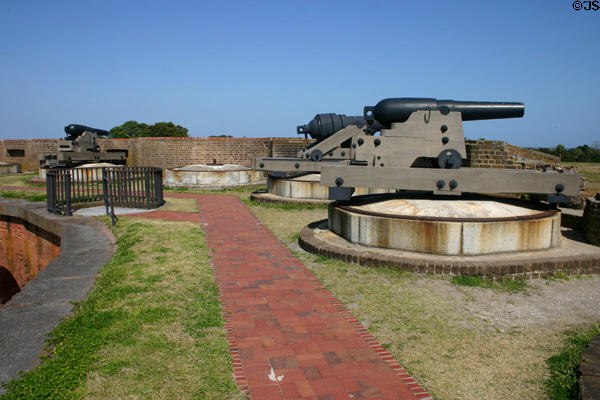 Defense gun emplacements of Fort Pulaski Monument. GA.