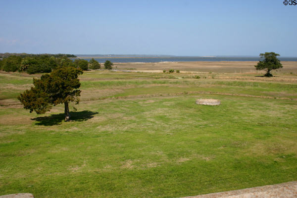 View from Fort Pulaski to mouth of Savannah River which it defended. GA.