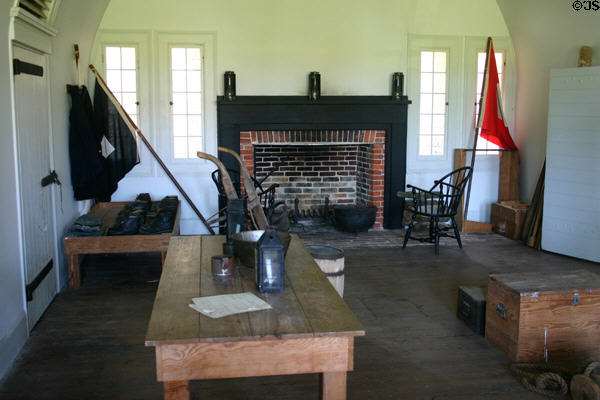 Officers quarters as furnished for Civil War era at Fort Pulaski Monument. GA.