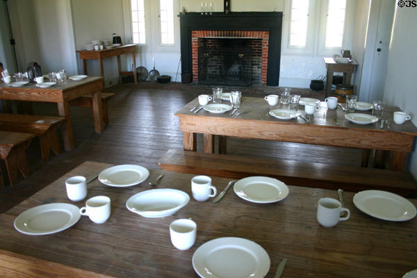 Dinner tables for troops at Fort Pulaski Monument. GA.