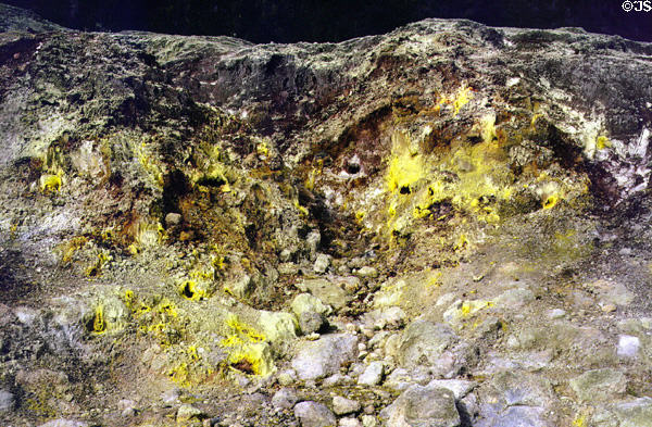 Sulfur deposits in Volcanoes National Park. Big Island of Hawaii, HI.