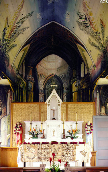 Interior of St. Benedict Painted Church, south of Kona. Big Island of Hawaii, HI.