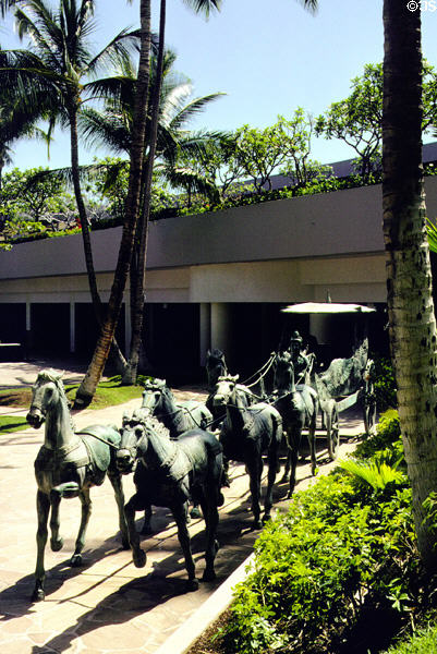 Replica of ancient Chinese Xi'an chariot at Hilton Waikoloa Village. Big Island of Hawaii, HI.