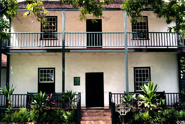 Baldwin House Museum in Lahaina (1835) family home of Dwight Baldwin (Hawaii's first doctor) 1837-1871. Maui, HI.