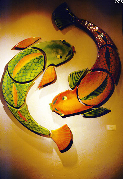 Yin Yang fish ceramics by Karen Jennings at Maui Crafts Guild in Paia. Maui, HI.