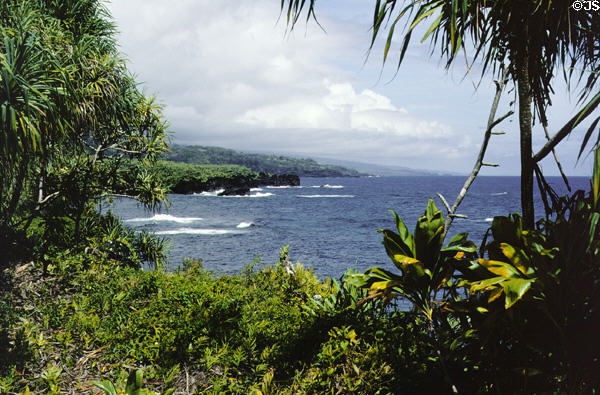 Maui coast from National Tropical Garden at Kahanu. Maui, HI.