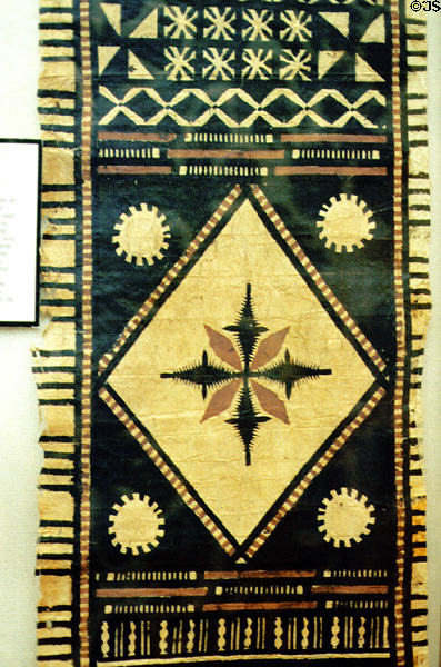 Pounded bark Kapa (Tapa) cloth at Hana Cultural Center. Maui, HI.
