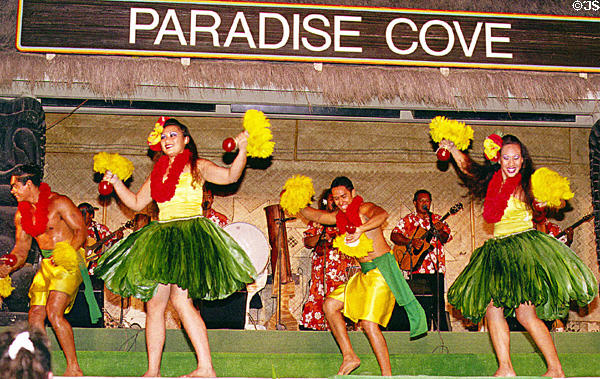 Luau dancers at Paradise Cove. Oahu, HI.