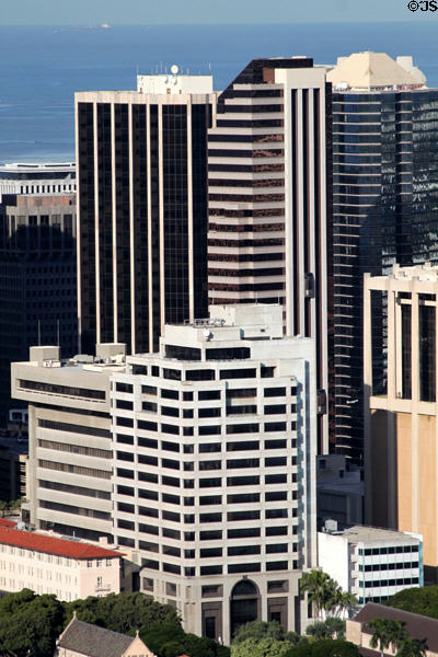 Pauahi Tower, 1100 Alakea Plaza over Leiopapa A Kamehameha State Office Tower. Honolulu, HI.