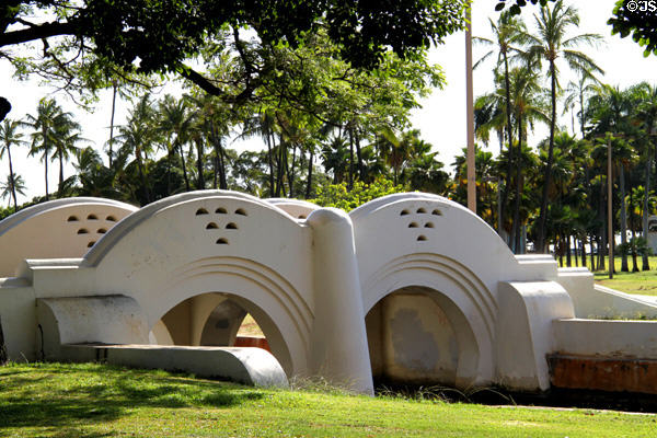 Foot bridge in Ala Moana Park. Honolulu, HI.