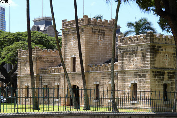 'lolani Barracks moved to grounds of 'lolani Palace. Honolulu, HI.