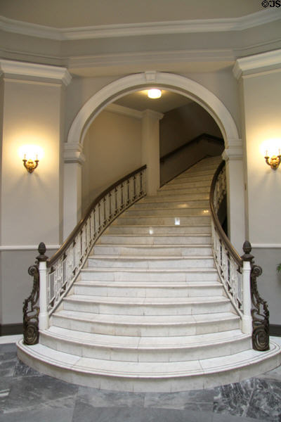 Interior marble staircase of Ali'iolani Hale (Old Courthouse). Honolulu, HI.