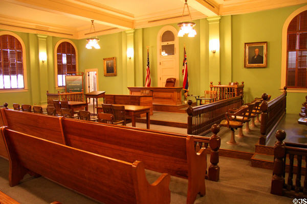 1913 courtroom in Ali'iolani Hale (Old Courthouse). Honolulu, HI.