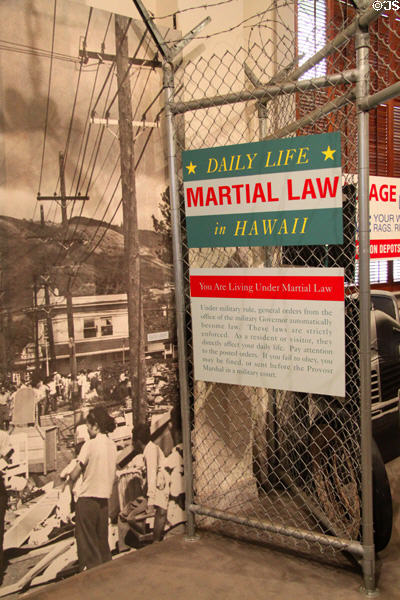 Martial Law during WW II exhibit at Ali'iolani Hale (Old Courthouse) museum. Honolulu, HI.