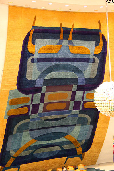 Tapestry (1969) by Ruthadell Anderson in Senate chamber of Hawaii State Capitol. Honolulu, HI.