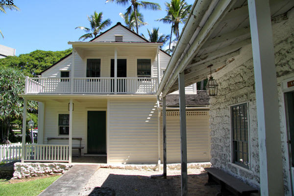 Oldest Frame House & Print House at Mission House Museum. Honolulu, HI.