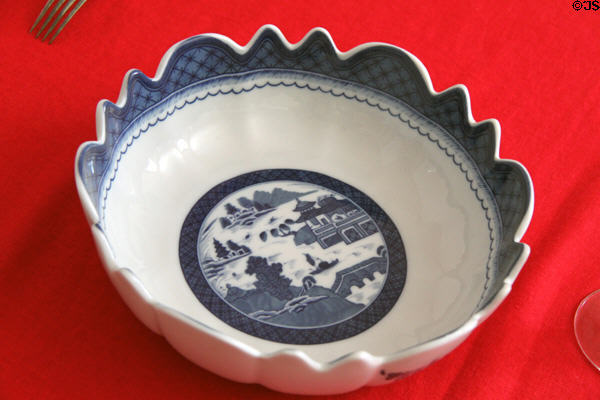 Chinese import bowl in Oldest Frame House of Mission House Museum. Honolulu, HI.