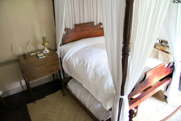 Bed & trundle bed in Oldest Frame House of Mission House Museum. Honolulu, HI.