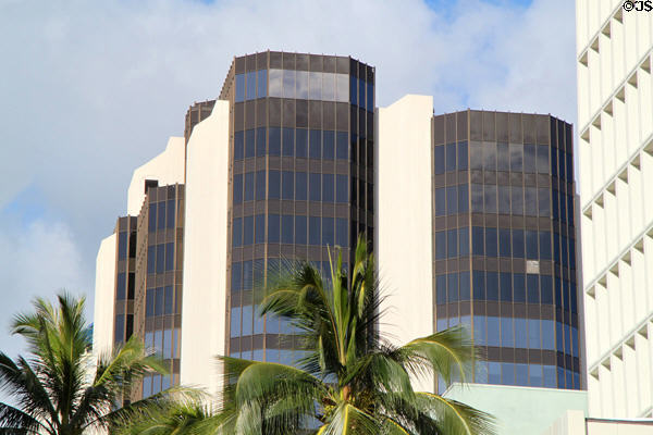 Waikiki Trade Center (1980) (22 floors) (2255 Kuhio Ave.). Waikiki, HI. Architect: Boone & Assoc..
