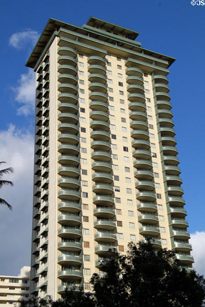 Condo Tower north of Kuhio Ave. between Kalaimoku & Olohana Sts. Waikiki, HI.