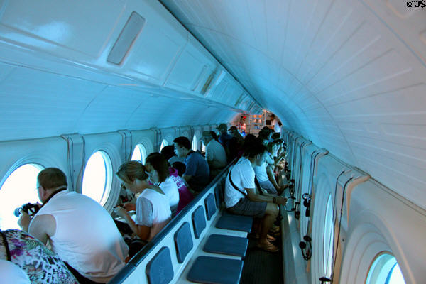 Interior seating of Atlantis XIV submarine. Waikiki, HI.