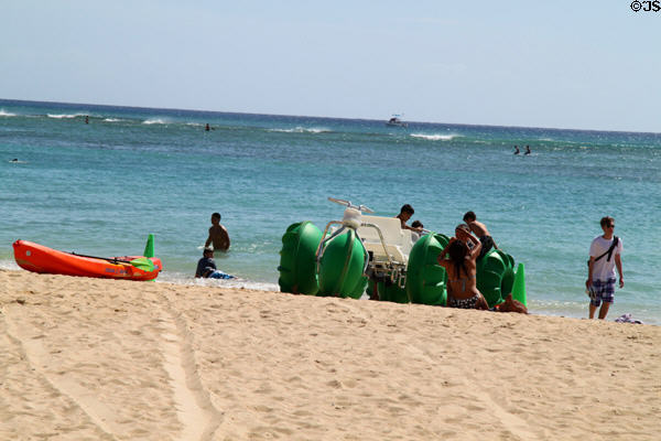 Water buggy on beach in Waikiki. Waikiki, HI.