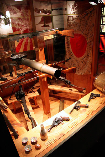 Collection of Japanese WW II weapons at U.S. Army Museum. Waikiki, HI.