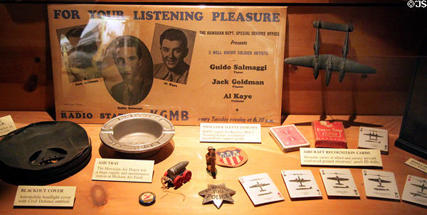 Collection of objects used in Hawaii during World War II at U.S. Army Museum. Waikiki, HI.