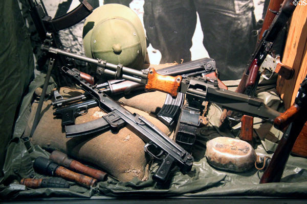 Collection of weapons used in Viet Nam at U.S. Army Museum. Waikiki, HI.