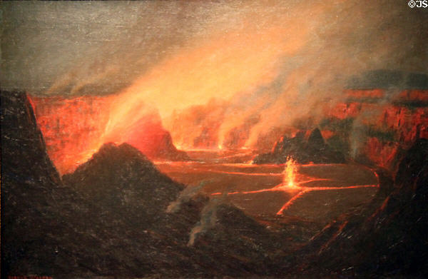 Volcano painting (early 20thC) by Lionel Walden at Honolulu Academy of Arts. Honolulu, HI.