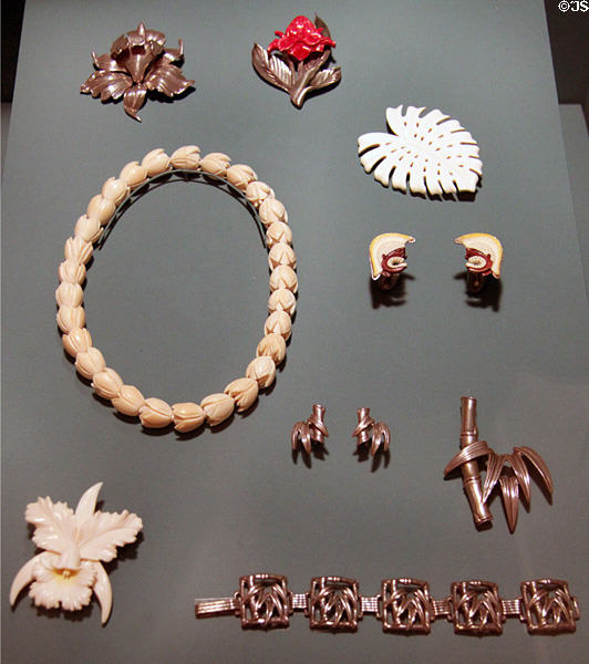 Hawai'i School brooches & jewelry (1940-60s) at Honolulu Academy of Arts. Honolulu, HI.