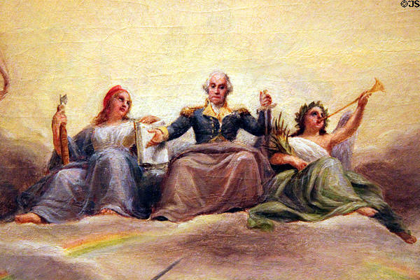 Washington detail of the Apotheosis of George Washington (c1859) for the dome of the U.S. Capitol building by Constantino Brumidi at Honolulu Academy of Arts. Honolulu, HI.
